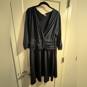 Deep blue rouched dress